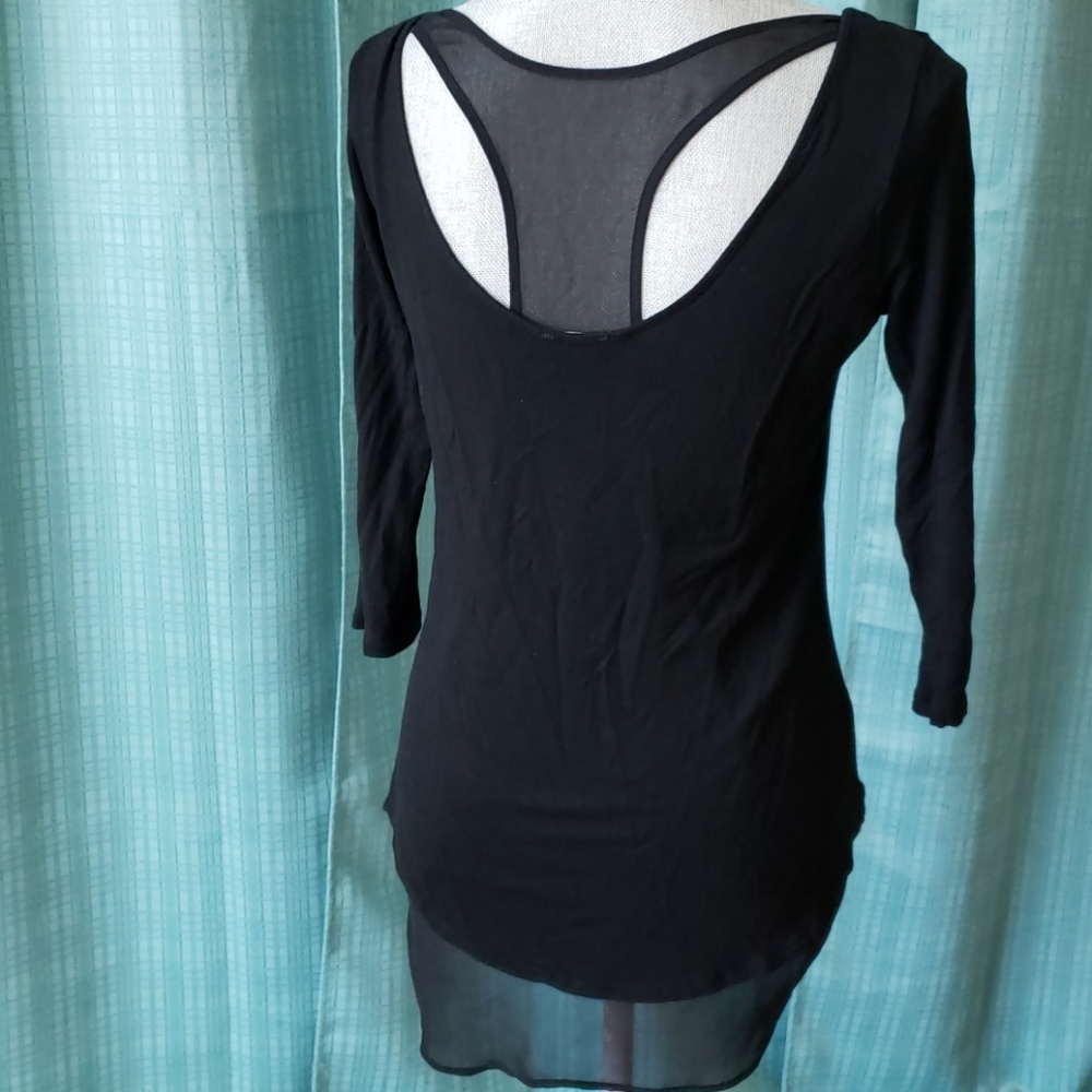 Express black 3/4 sleeve shirt, size medium